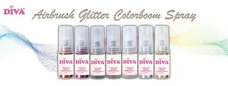 DIVA Airbrush Glitter Colorboom Spray - set 7 stuks