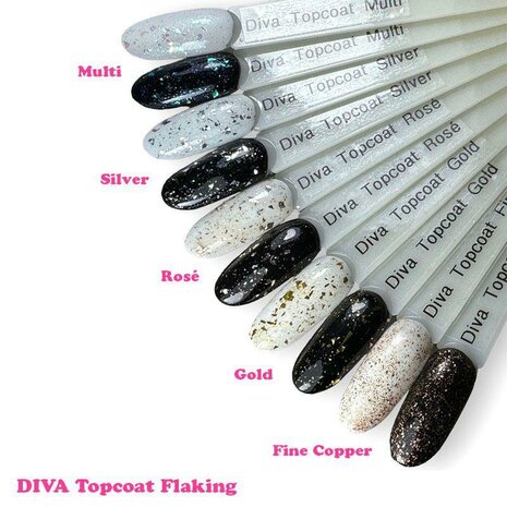 Diva Topcoat Flaking Top Coat Collection - 15ml